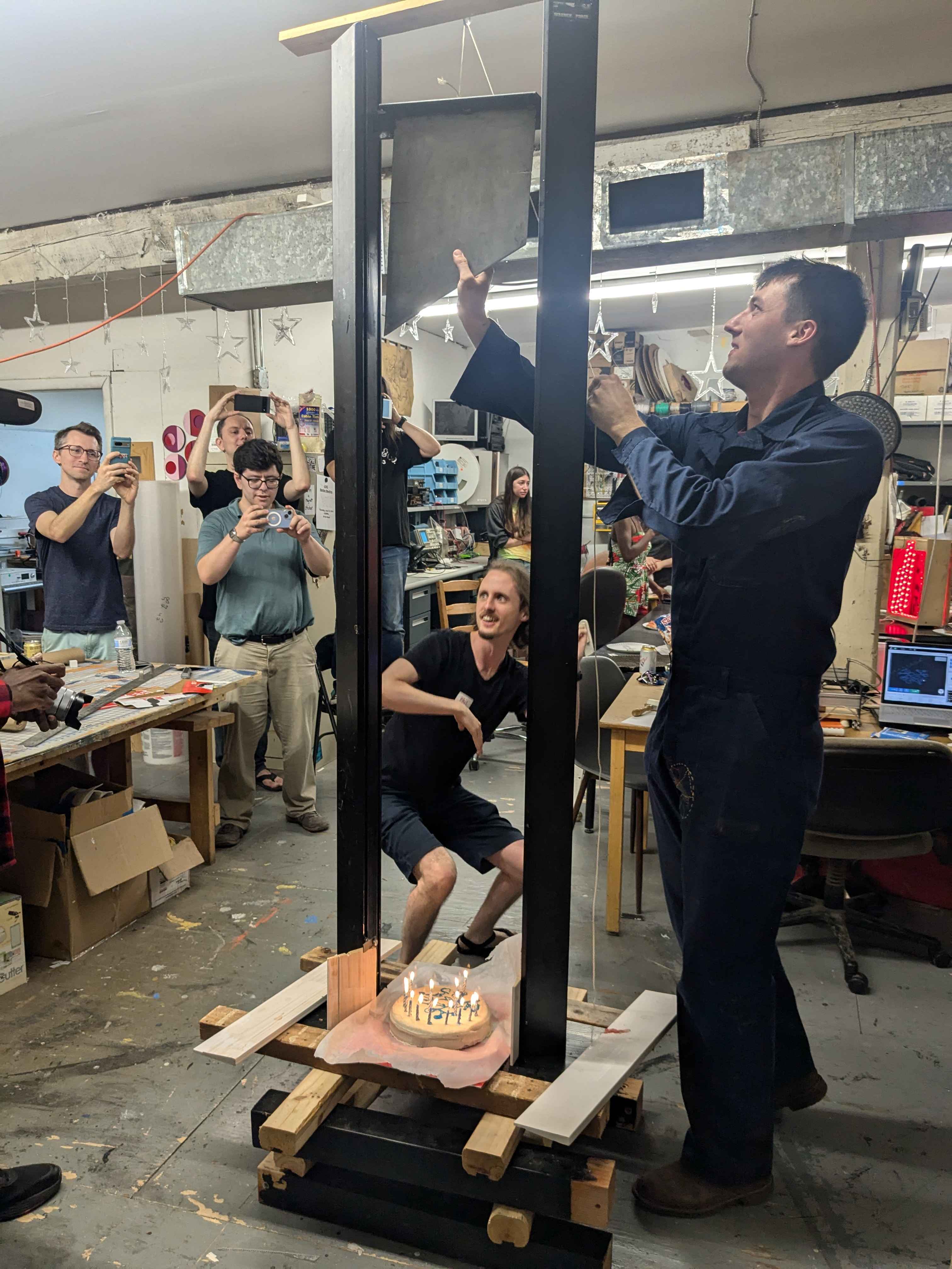 Big blade imminently chops cake
